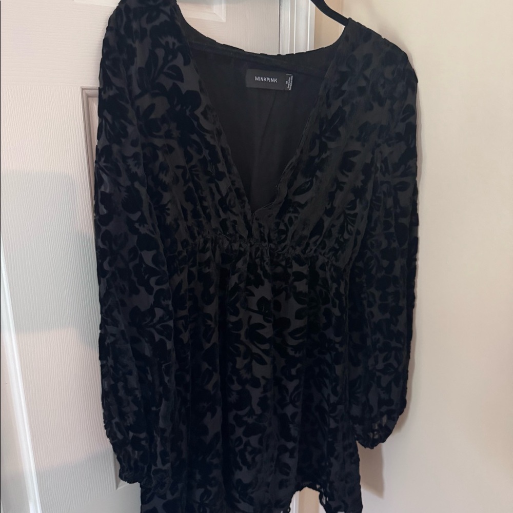 Minkpink velvet long sleeve dress